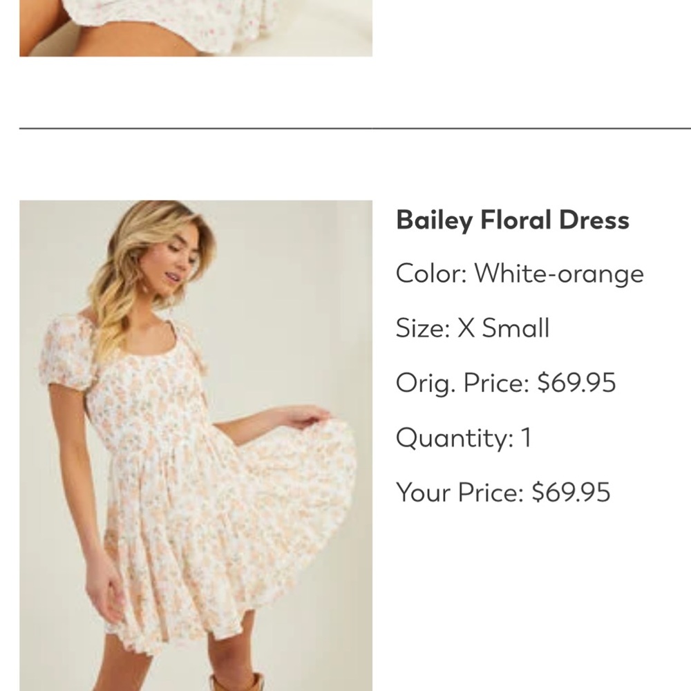 Altar'd State White-Orange Floral Dress